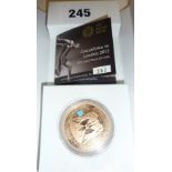 Royal Mint 2012 gold proof (22ct) £5 coin with certificate No. 362