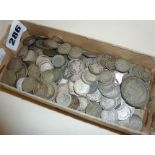 Large collection of Edwardian silver 3d coins and others