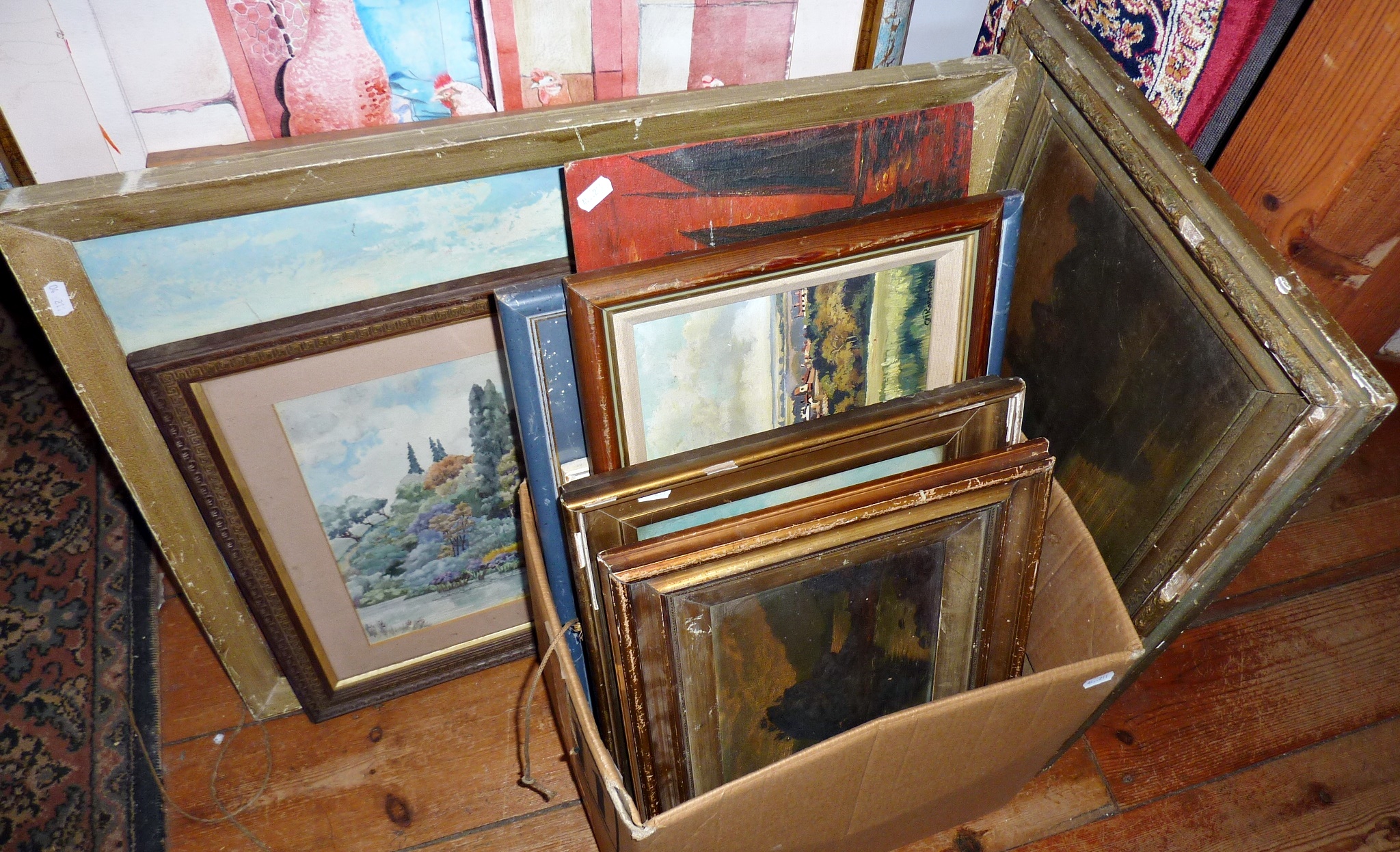 Twelve assorted paintings