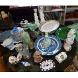 China figurines, plates, glassware etc.