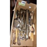 Box of assorted silver plate cutlery