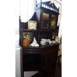 Late Victorian chiffonier with cupboards, shelves and mirrors to upper section