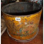 19th c. painted brass and wooden regimental drum (missing skin)