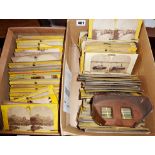 Stereoscope cards collection in two boxes, inc. rare views of Bridport and area