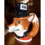 Devon china character jug of a fox in hunting clothes