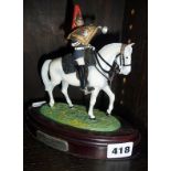 Buckingham pewter model of a Trumpeter, The Blues & Royals Mounted Review Order