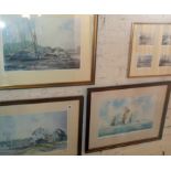 Peter TOMS (XX), two colour Limited Edition prints of riverside scenes with boats in Suffolk, signed