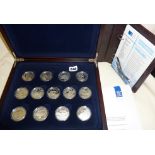 Royal Mint 2003 Silver Proof History of Powered Flight cased collection of 13 coins with COA's and