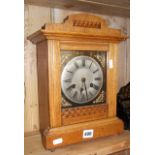 Light oak cased early 20th c. PHS or (Phillipe) Haas & Sohne mantle clock