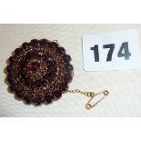 Victorian Bohemian garnet and gold (untested) brooch