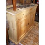 Antique farmhouse pine cupboard with drawers