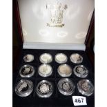 Royal Mint - Queen Elizabeth the Queen Mother Silver Proof set of 24 coins in wooden case
