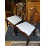 Two 19th c. arch topped mahogany dining chairs