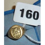 18ct gold man's signet ring, approx 14g