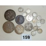 Old silver coins, and other coins
