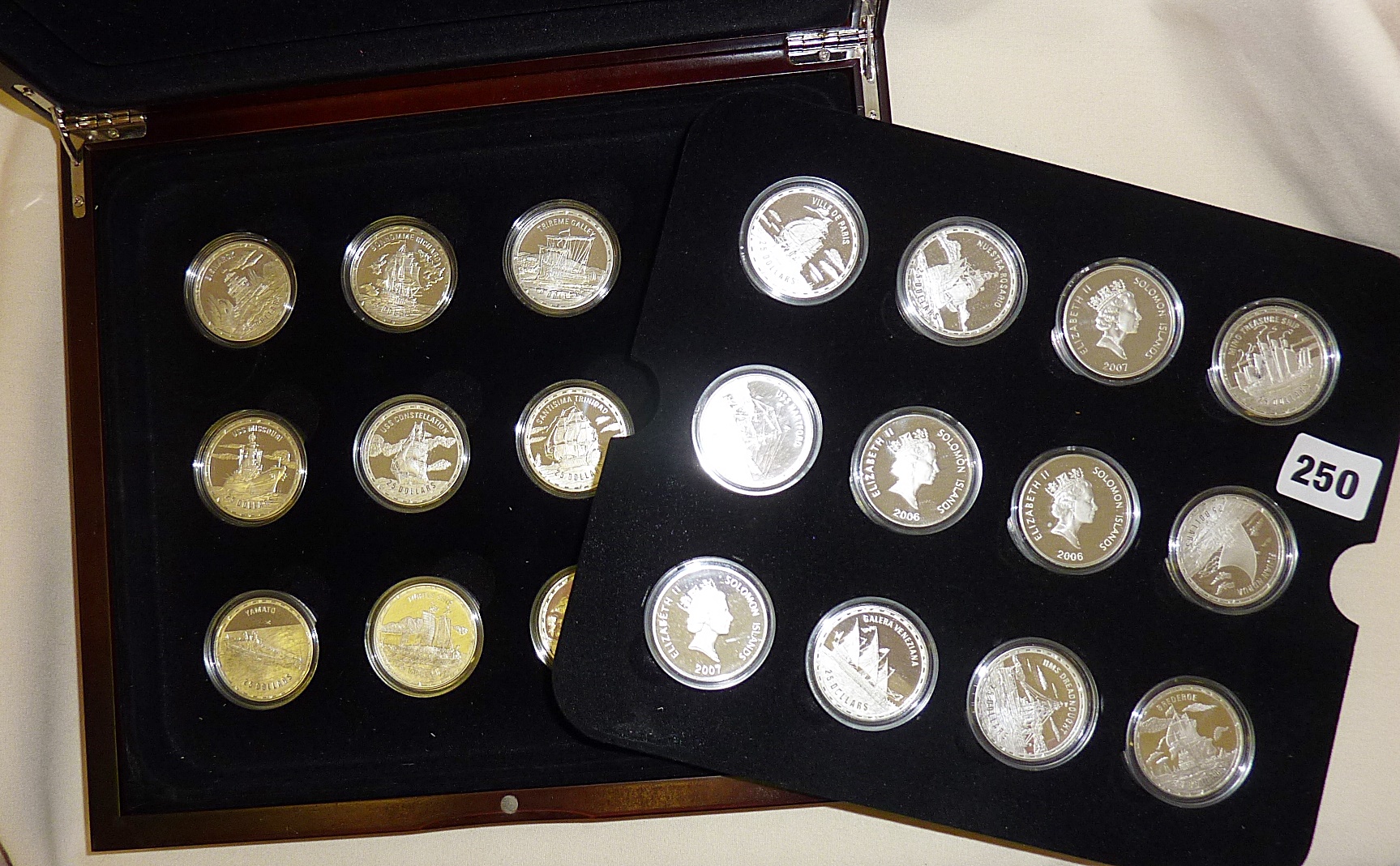 Royal Mint cased set of 12 Silver Proof coins - Legendary Fighting Ships 2005-2007