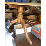 19th c. faded mahogany and cut down circular snap top tripod table