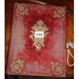 Victorian musical photograph album with cabinet cards and cartes de visite