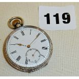 Ladies finely engraved silver pocket watch