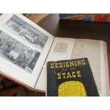 Early 20th c. leatherbound actor's scrapbook and "Designing for the Stage" by Doris Zinkeisen