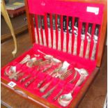 Modern 44-piece canteen of Kings pattern silver-plated cutlery