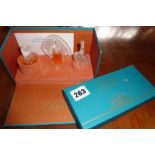 Lalique "Les Introuvables" glass scent bottle set in original box