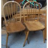 Pair of Windsor stickback kitchen chairs