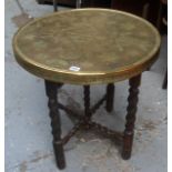 Brass topped folding table