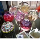 Six assorted glass paperweights, inc. Perthshire, a Caithness, etc.