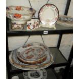 Collection of Masons Ironstone (14), inc. photo frame, meat platters, etc.