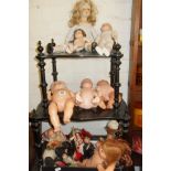 Eight various dolls and a collection of souvenir dolls
