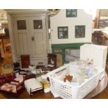 Doll's House, a Victorian doll's wardrobe, a large quantity of doll's house furniture and soft