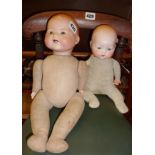 Two porcelain headed Armand Marseille baby dolls