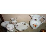 Chelsea porcelain type jugs, bowls etc. (x5), one marked as such