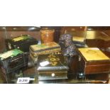 Seven assorted Victorian decorative small boxes, inc. a four hole thread box with reels