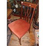 Three Edwardian inlaid mahogany dining chairs
