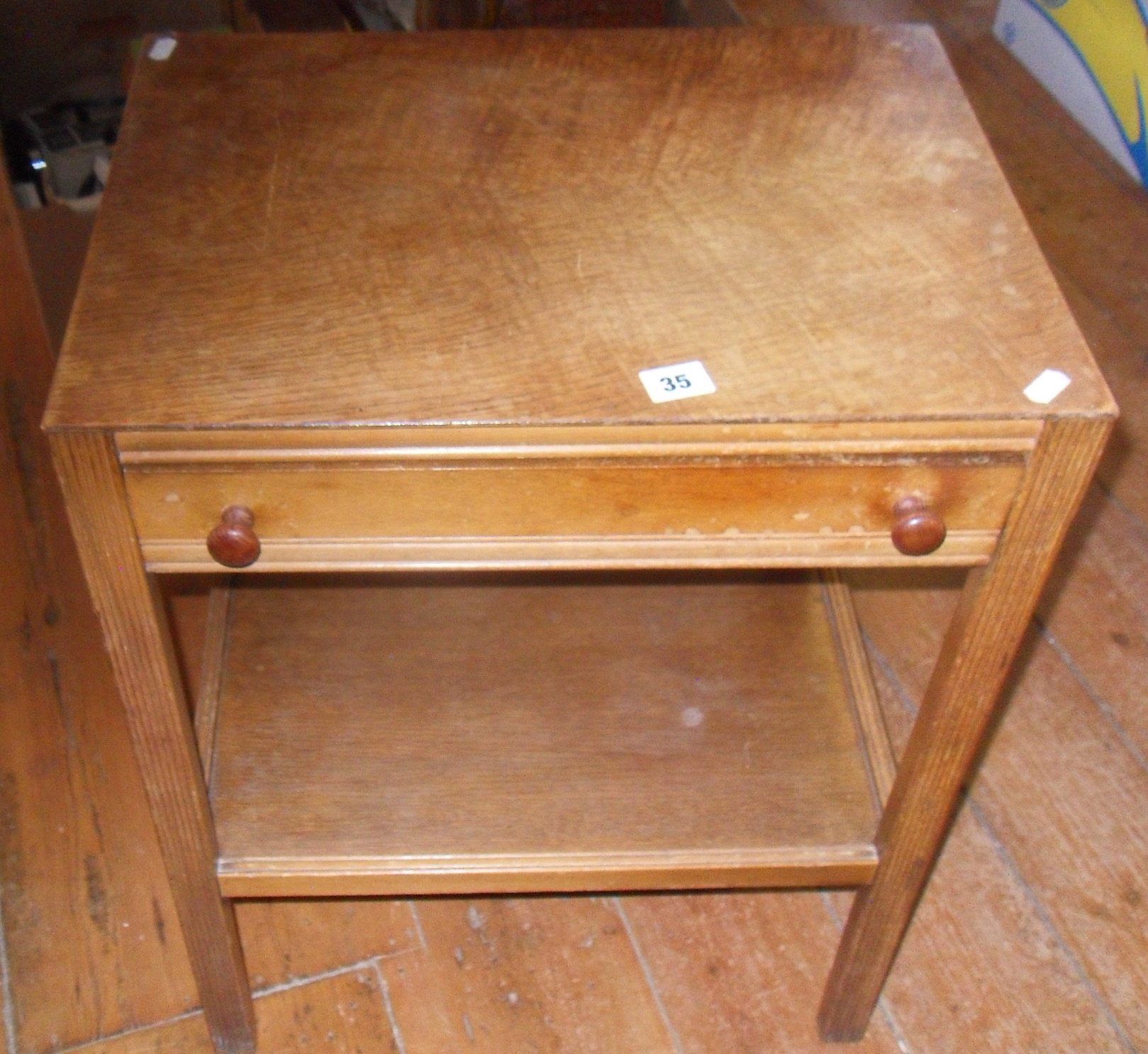 1930's oak side table with drawer