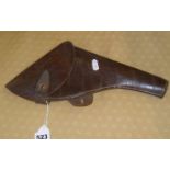 WW1 leather Webley pistol holster from a Sam Browne