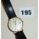 9ct gold Geneve men's wrist watch (working)