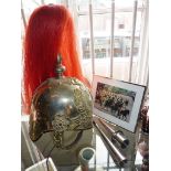 A Royal Household Cavalry Horseguards parade helmet with red plume, post 1945