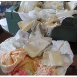 Two large boxes of assorted textiles and table linen