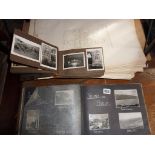 Two albums of black and white photography of a Middle Eastern tour and quantity of atlas pages