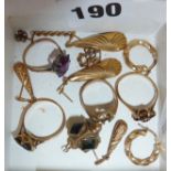 9ct gold jewellery, some scrap, approx 19g