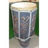 Painted wood African drum