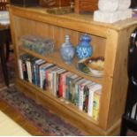 Antique farmhouse pine open bookshelves