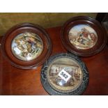 Three various Pratt ware pot lids