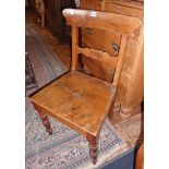 Pair of Victorian solid seat dining chairs