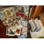 Large collection of assorted postcards and a scrap album