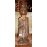 Tribal Art: Colonial carved wooden missionary or District Commissioner figure, 19th c., approx 2ft