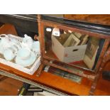 Royal Albert "Elfin" bone china tea set and a Victorian turned mahogany dressing table mirror